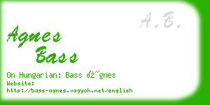 agnes bass business card